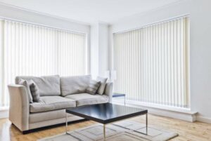 A pair of closed allusion blinds.