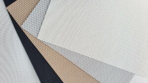 close up of fabric samples for blinds